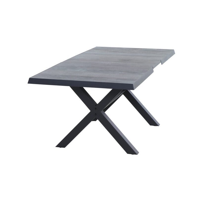 Siena Garden “Sincro“ Gartentisch ausgezogen, Gestell Aluminium anthrazit matt, Tischplatte Keramik wood grey (grau), 160/200x90 cm