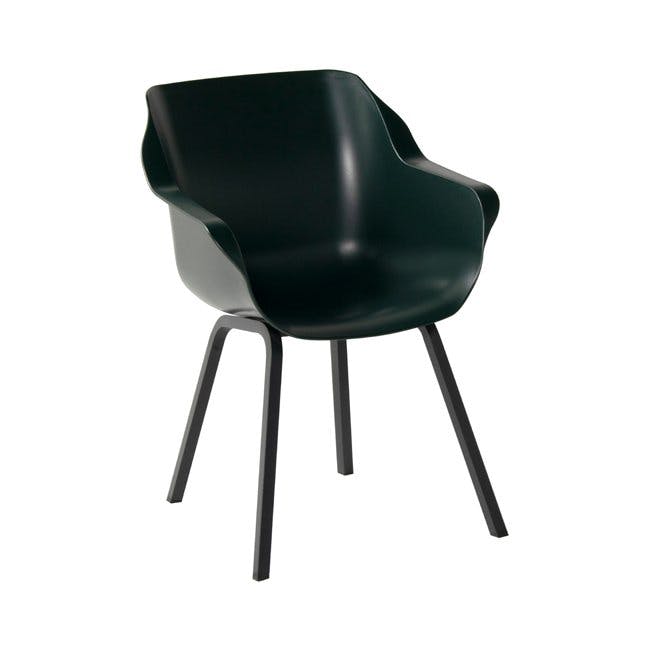 Hartman "Sophie Element" Armchair, Gestell Aluminium carbon black, Sitzfläche Kunststoff night green