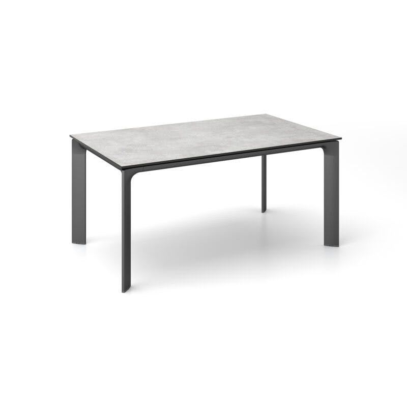 Kettler "Diamond" Tischsystem Gartentisch, Gestell Aluminium anthrazit, Tischplatte HPL Hellgrau meliert, 160x95 cm