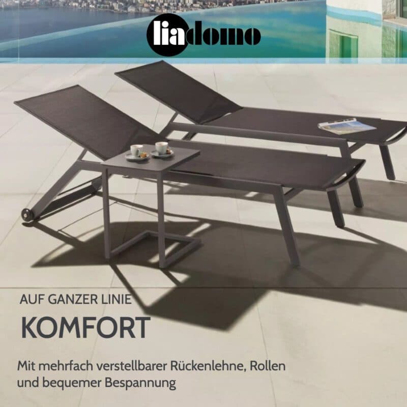 Liadomo "Scaro" Sonnenliege mit "Lido" Beistelltisch