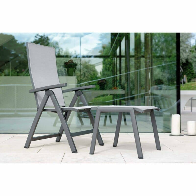 Stern Klappsessel "New Top", Gestell Aluminium anthrazit, Textilgewebe silber