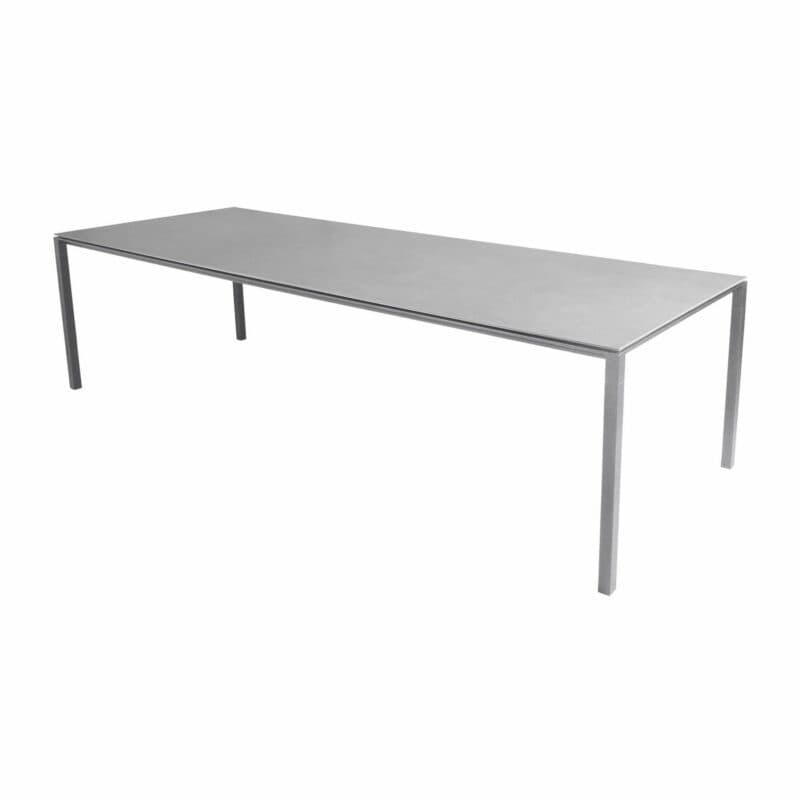 Cane-line Gartentisch "Pure", Gestell Aluminium hellgrau, Platte Keramik concrete grey, 280x100 cm