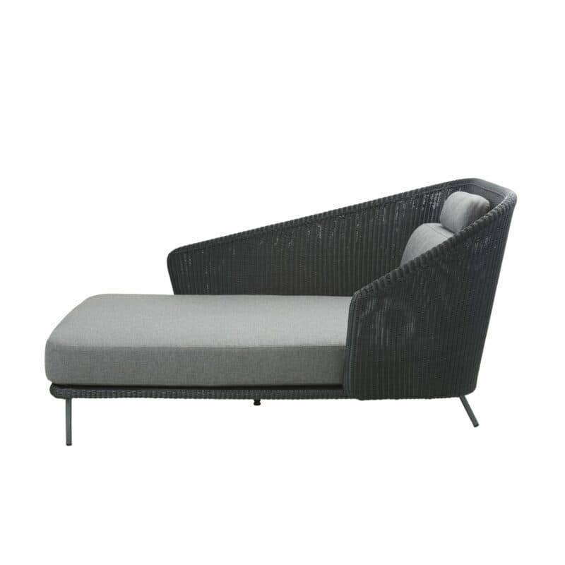 Cane-line "Mega" Daybed rechts, Geflecht graphit, SoftTouch- oder AirTouch-Kissen grau
