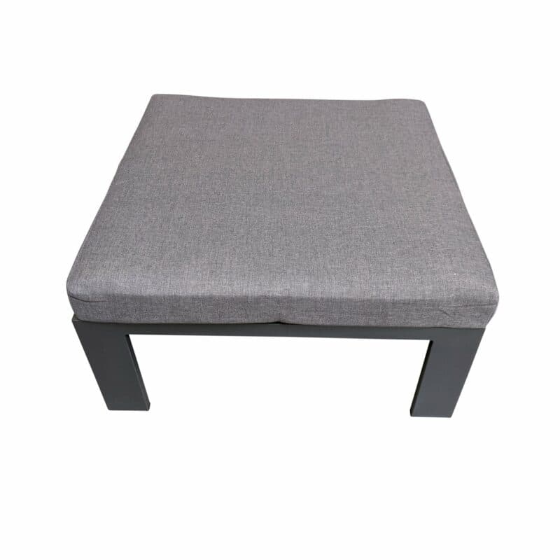 Jati&Kebon Loungehocker "Miray", Gestell Aluminum eisengrau (charcoal), Polster grau