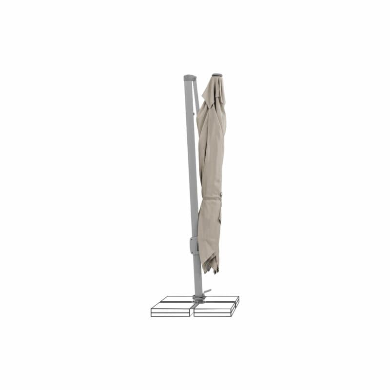SUNCOMFORT® by GLATZ, Sonnenschirm "Sunflex", Gestellfarbe Texture silver, 300 x 300 cm, Dessin 053- Light taupe