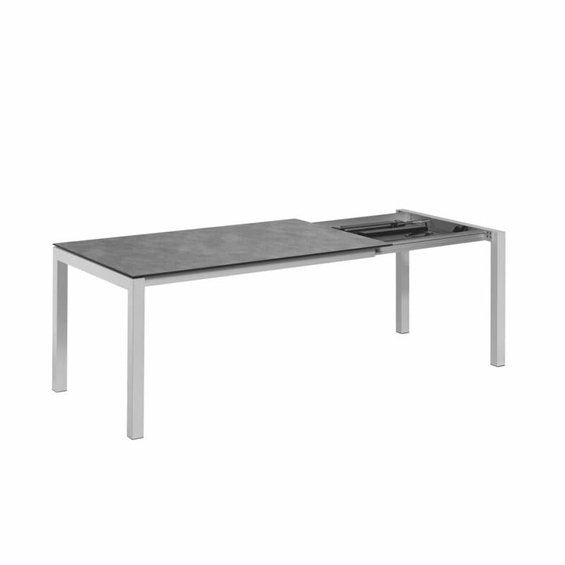 Kettler “Cubic“ Gartentisch Butterfly-Auszug, Gestell Aluminium silber, Tischplatte HPL anthrazit, 150/210x95 cm