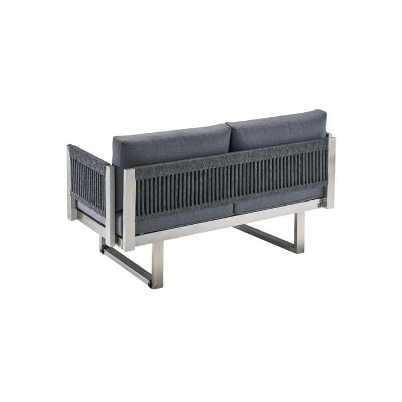 CASA DOMA "Aragona" 2-Sitzer Loungesofa, Rope, Gestell Edelstahl, Polster Tuvatextil® Panama grafito