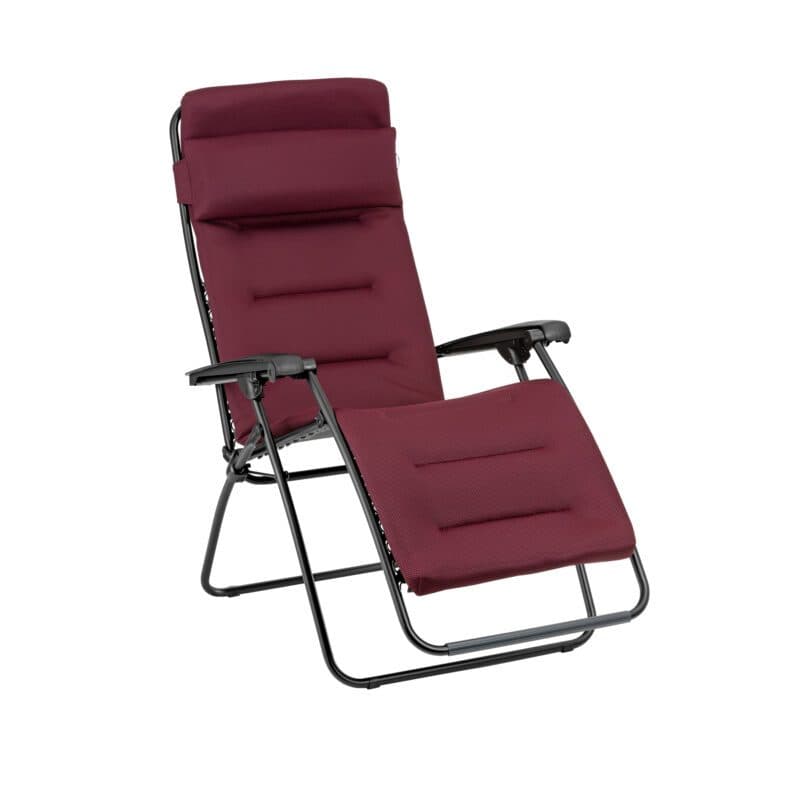 Lafuma Relaxsessel "RSX Clip", Stahlrohr schwarz, Textilgewebe AIR COMFORT® bordeaux