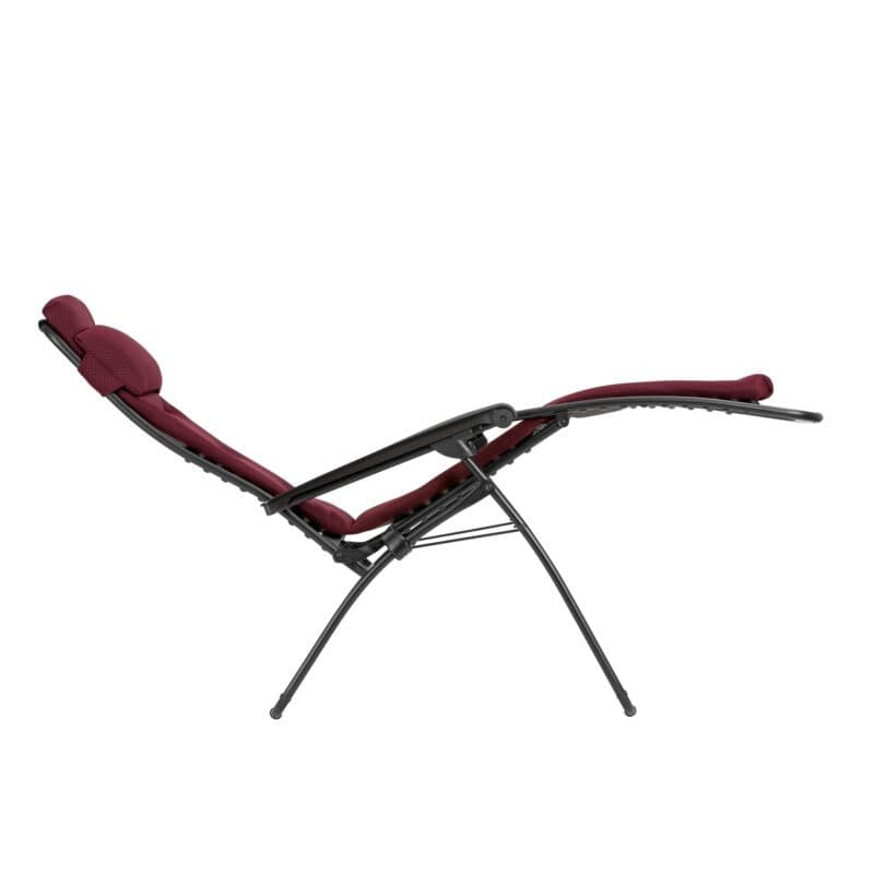 Lafuma Relaxsessel "RSX Clip", Stahlrohr schwarz, Textilgewebe AIR COMFORT® bordeaux
