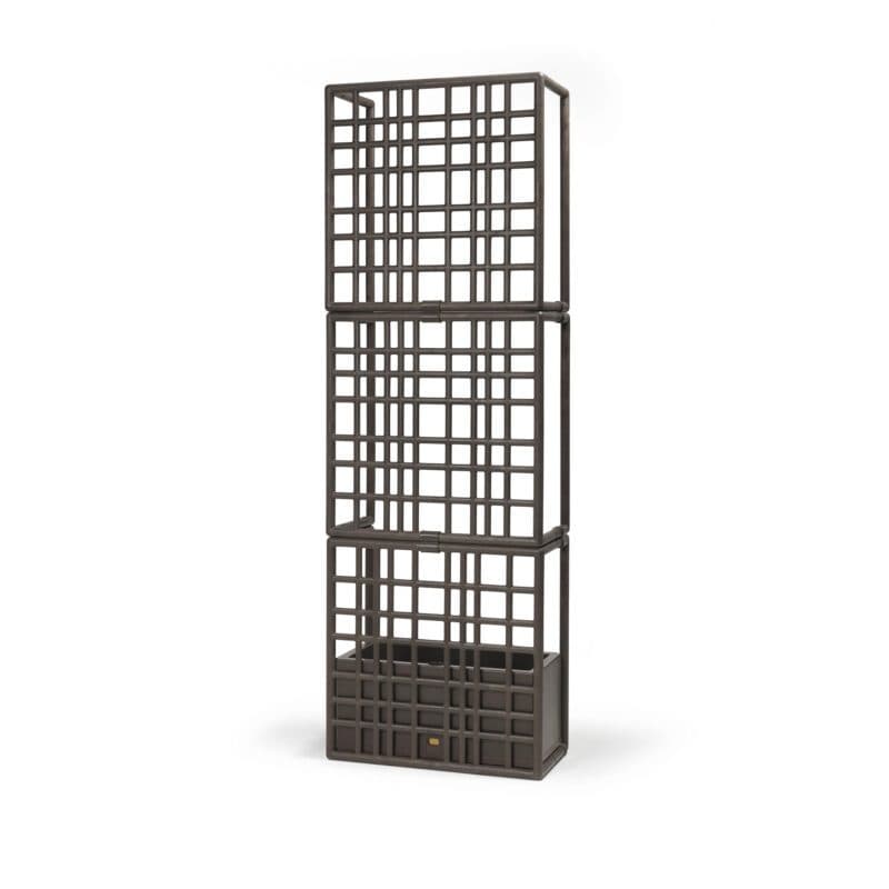 NARDI "Sipario" Pflanzengefäß mit Rankhilfe, regenerierter Kunststoff terra, Höhe 211 cm