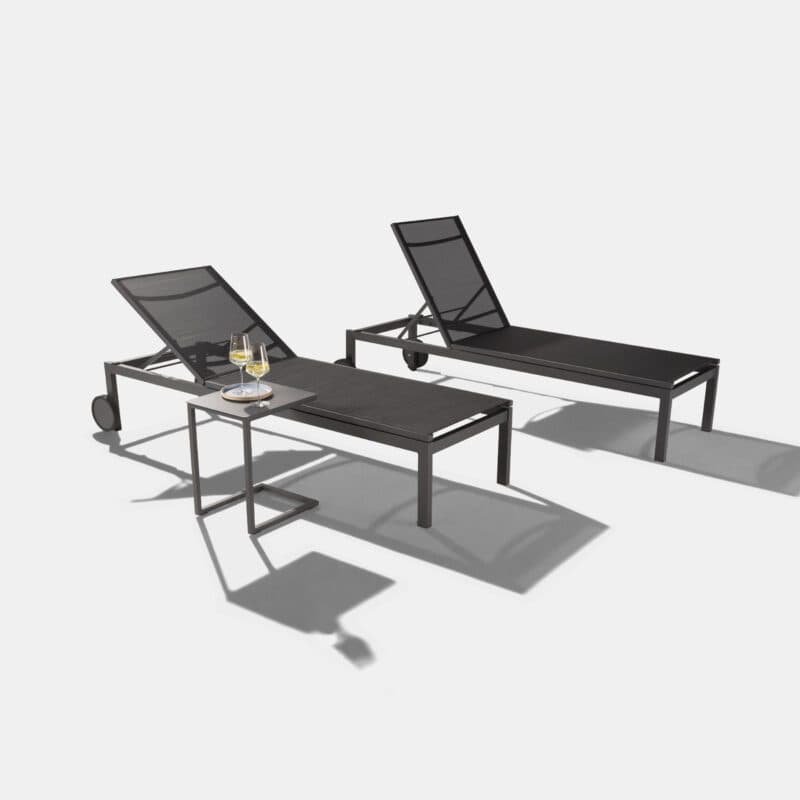 Liadomo "Firmo" Sonnenliege mit Beistelltisch "Lido", Aluminium anthrazit