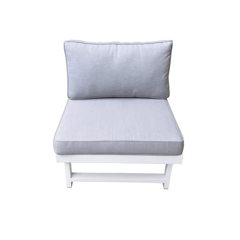 Home Islands "New Chalong" Loungesessel, Gestell Aluminium weiß, Polster hellgrau