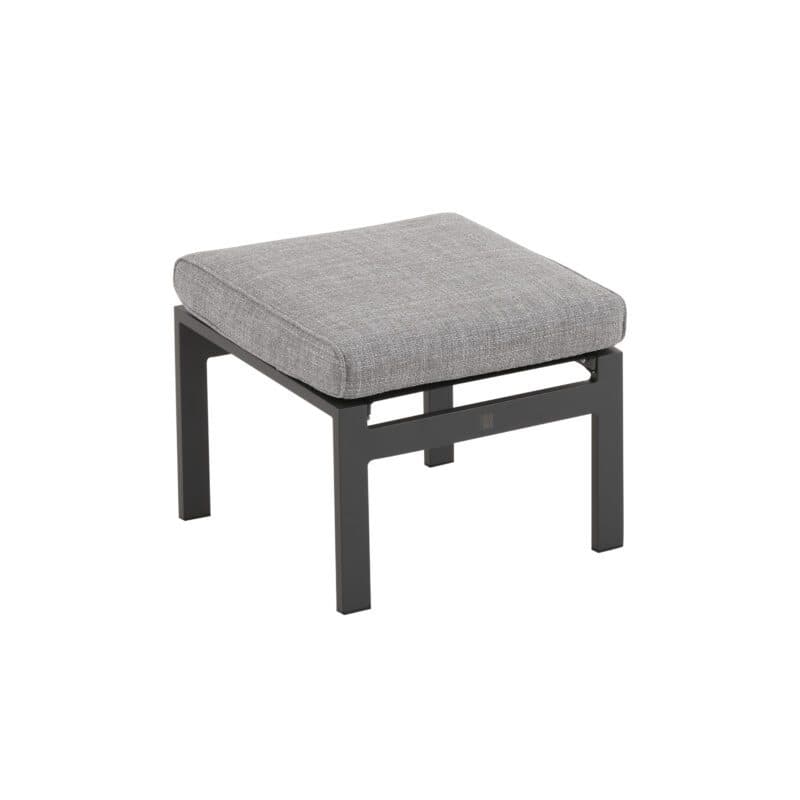 Liadomo "Celano" Gartenhocker, Gestell Aluminium anthrazit, Polster Olefin grau, Bespannung Textilen