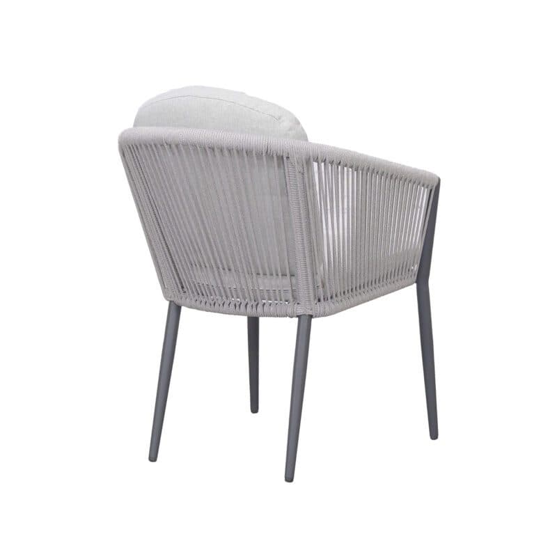 Liadomo "Latina" Stapelsessel, Gestell Aluminium anthrazit, Sitzschale Rope light grey, Sitz- und Rückenkissen Polyester light grey