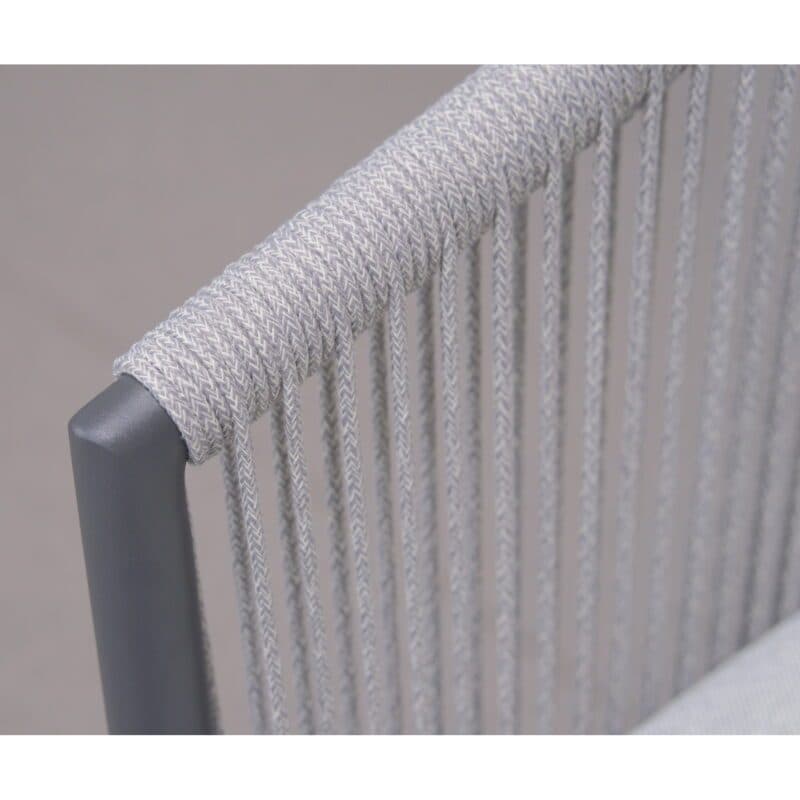 Liadomo "Latina" Stapelsessel, Gestell Aluminium anthrazit, Sitzschale Rope light grey, Sitz- und Rückenkissen Polyester light grey, Detail Rope