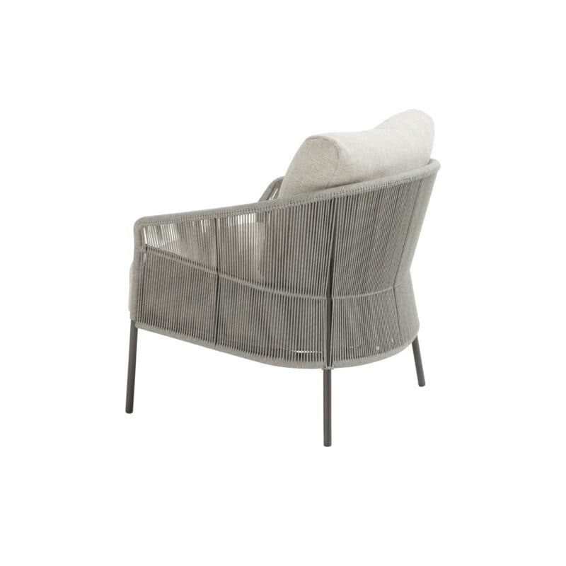 4Seasons Outdoor "Florence" Loungesessel, Gestell Aluminium terre, Rope-Bespannung hellgrau, Kissen Olefin beige
