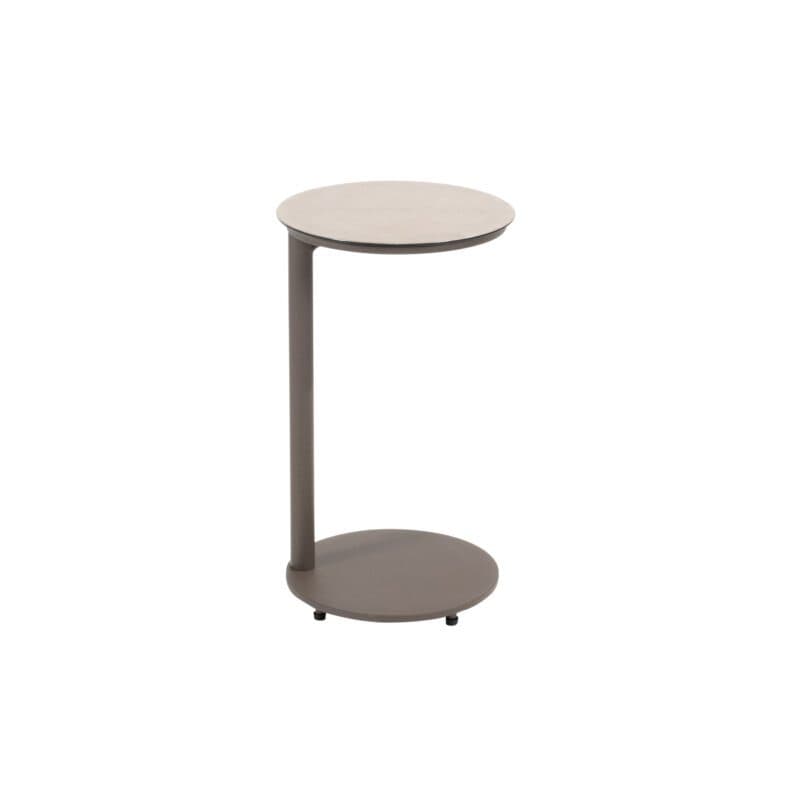 4Seasons Outdoor "Vic" Beistelltisch Ø 30 cm, Gestell Aluminium terre, Tischplatte Glaskeramik sand