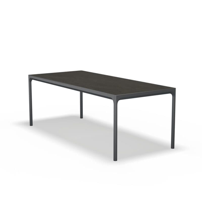 Houe "Four" Gartentisch, Aluminium dark grey, Tischplatte Keramik graphite, 210x90 cm