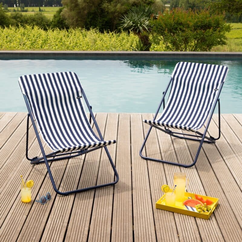 Lafuma "Maxi Transat Airlon®" Liegestuhl, Stahlrohr indigo, Bespannung Airlon® bleu - ©LAFUMA MOBILIER - Pierrick Verny